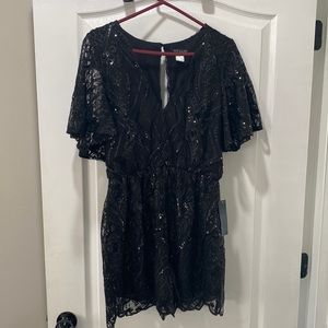 Venus black, sequin romper